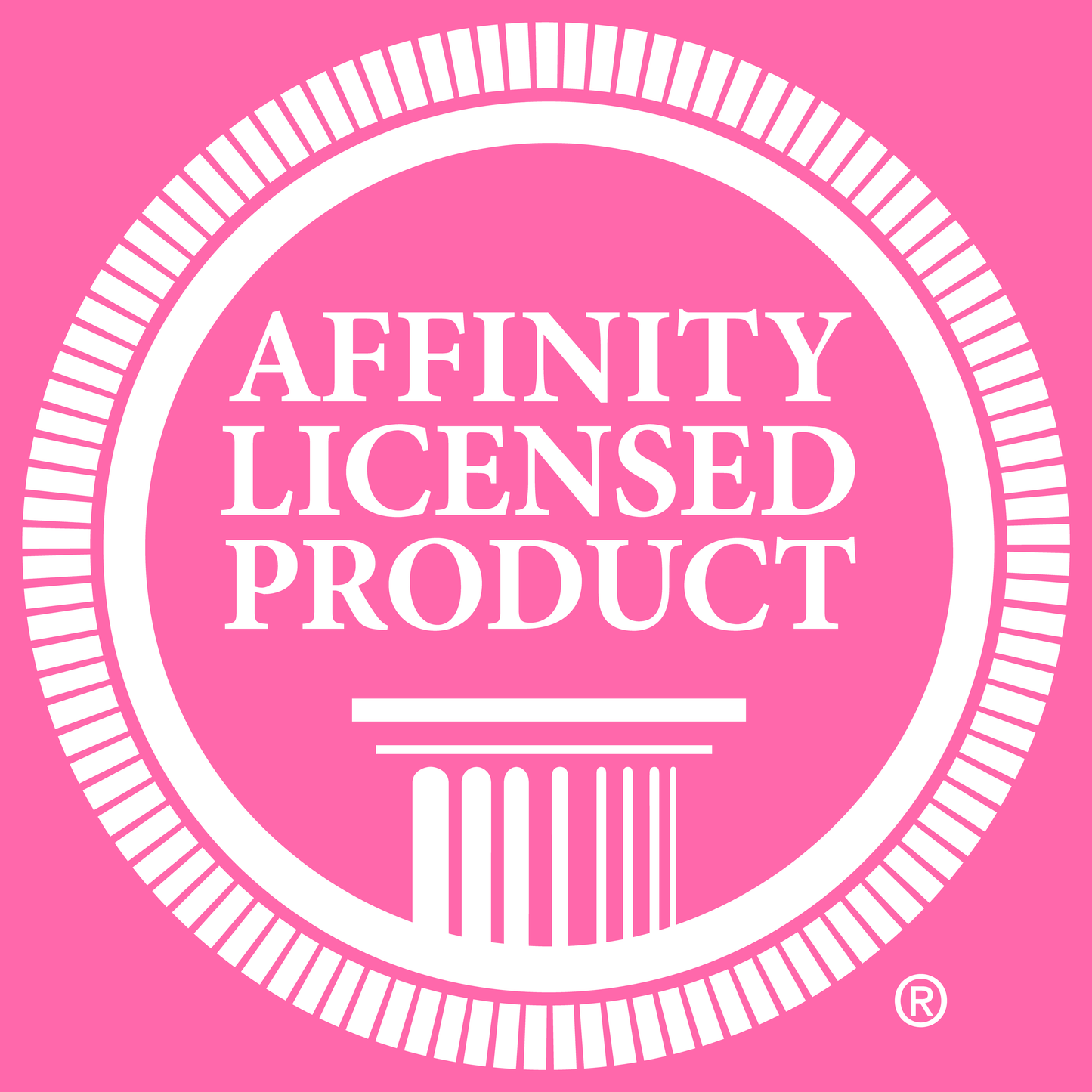 Affinity Licensed Product seal — official certification badge for sorority licensed merchandise.