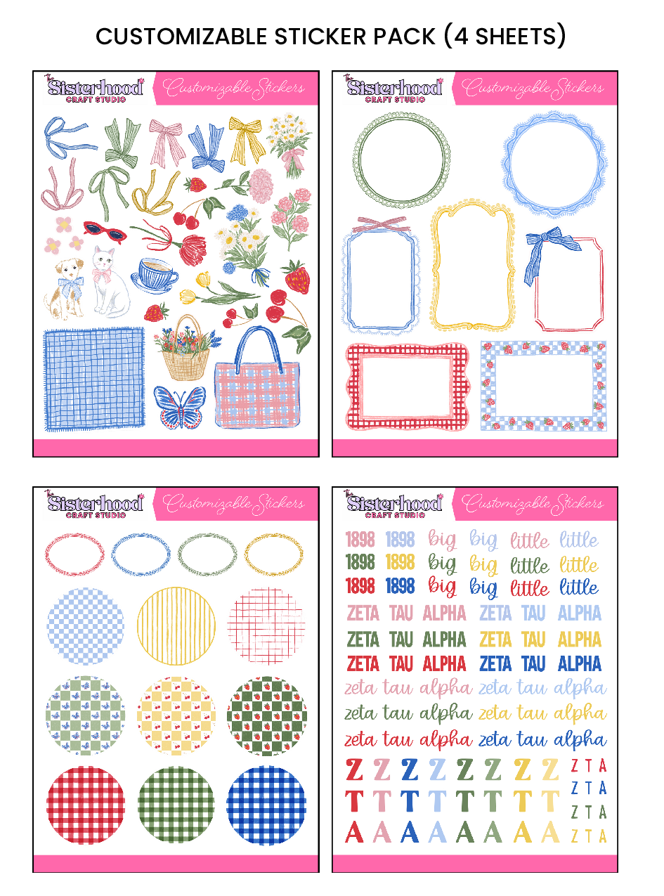 Zeta Tau Alpha Sisterhood Picnic Customizable Sticker Pack